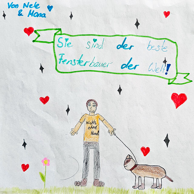 Selbstgemaltes Bild von Kindern unserer Kunden